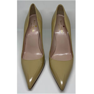 KATE SPADE Tan New York Licorice Patent Pointed-toe Pumps